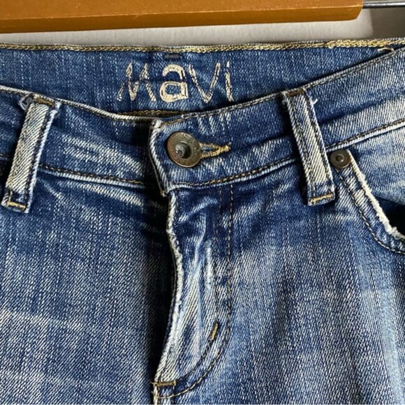 Mavi Women's Marie Super Low Rise Distressed Flare Denim Jeans - Picture 4 of 9